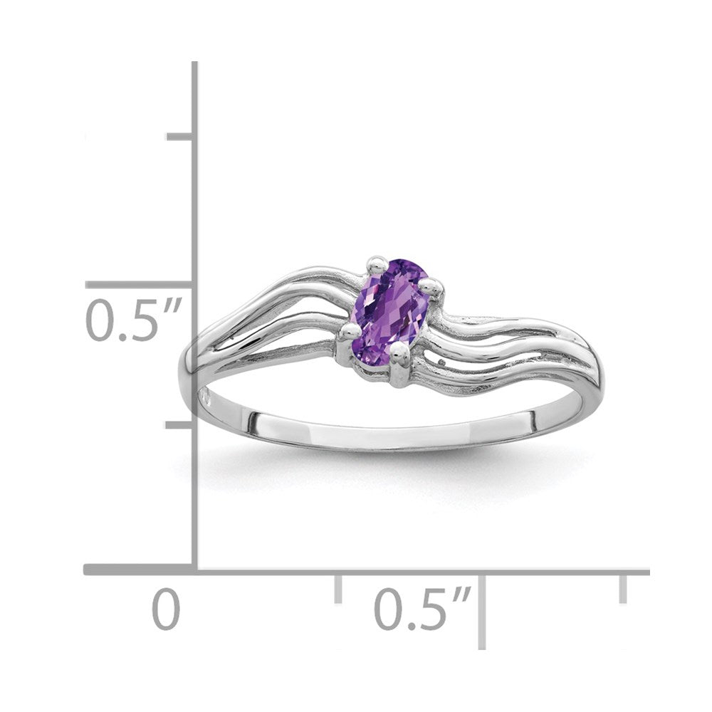 14k White Gold 5x Oval Amethyst ring