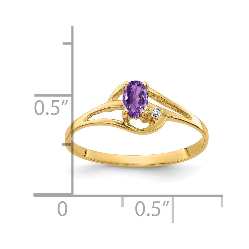 14k 5x Oval Amethyst A Diamond ring