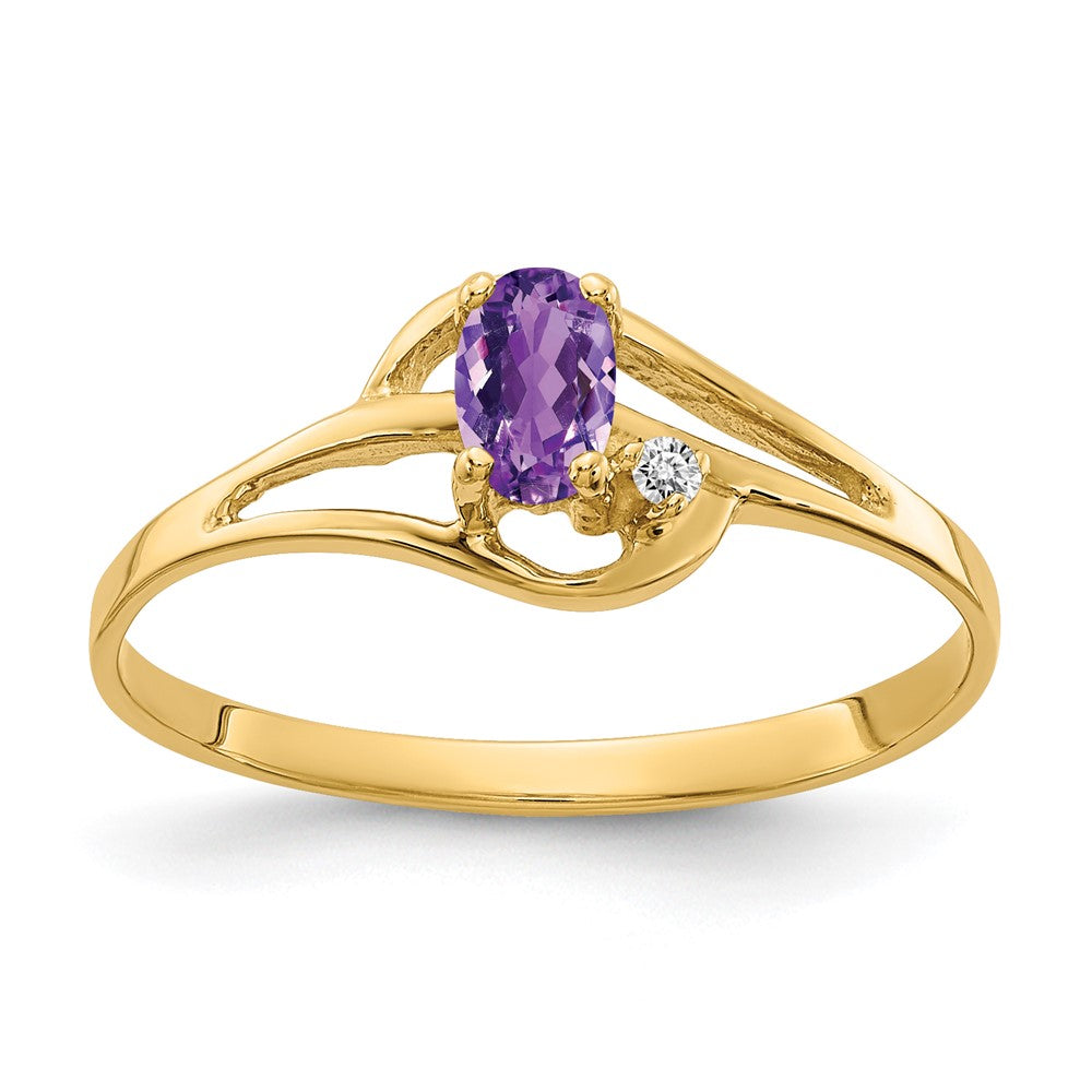 14k 5x Oval Amethyst A Diamond ring