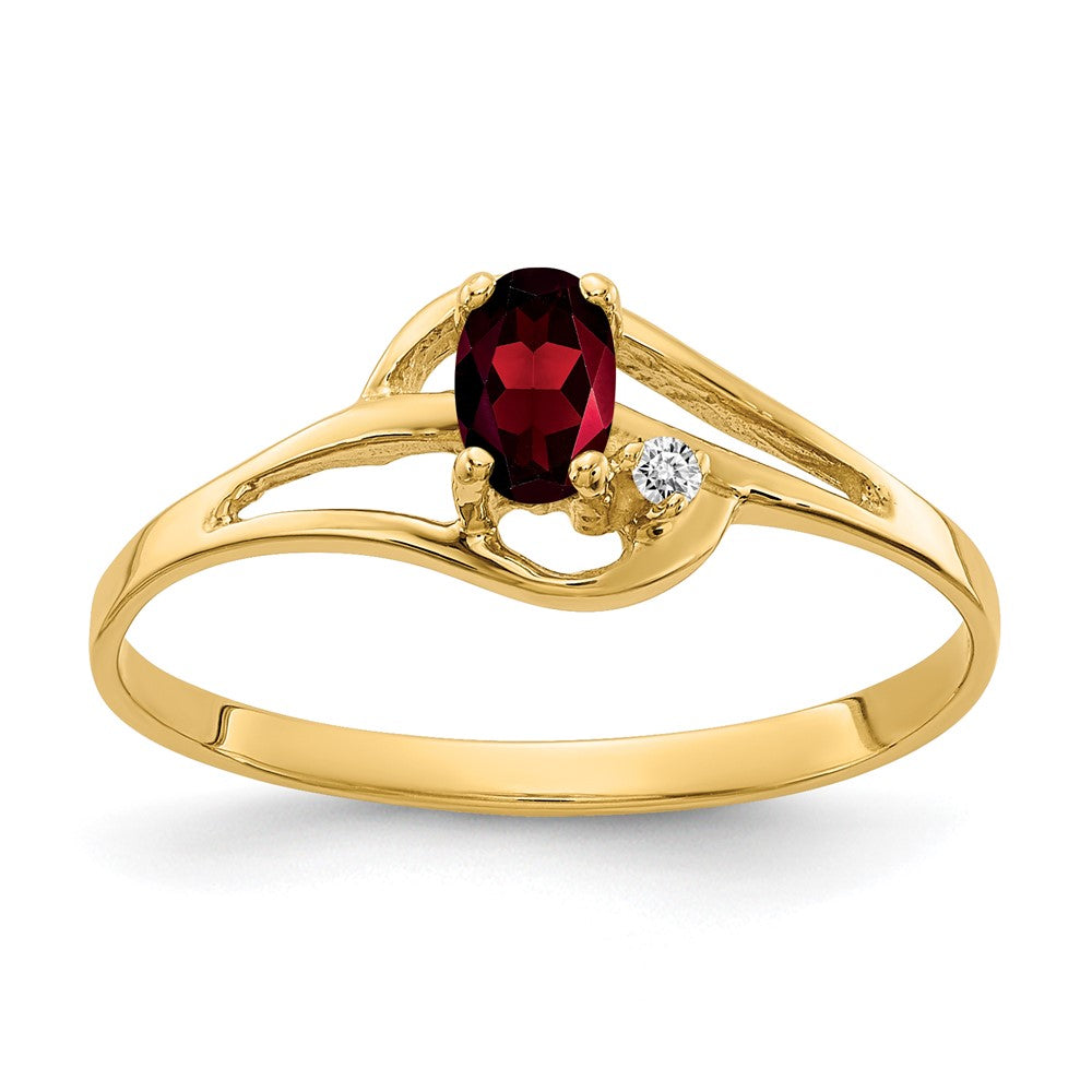 14k 5x Oval Garnet AAA Diamond ring