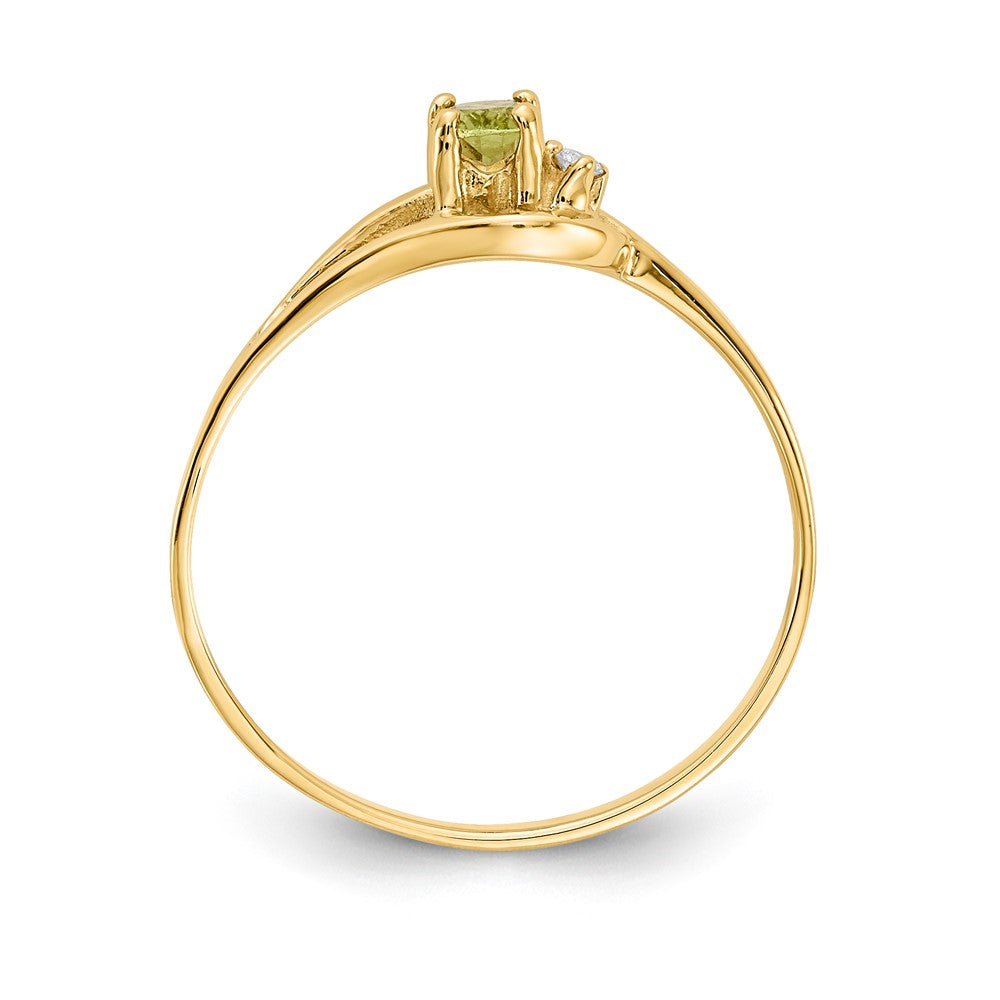14k 5x Oval Peridot and A Diamond Ring