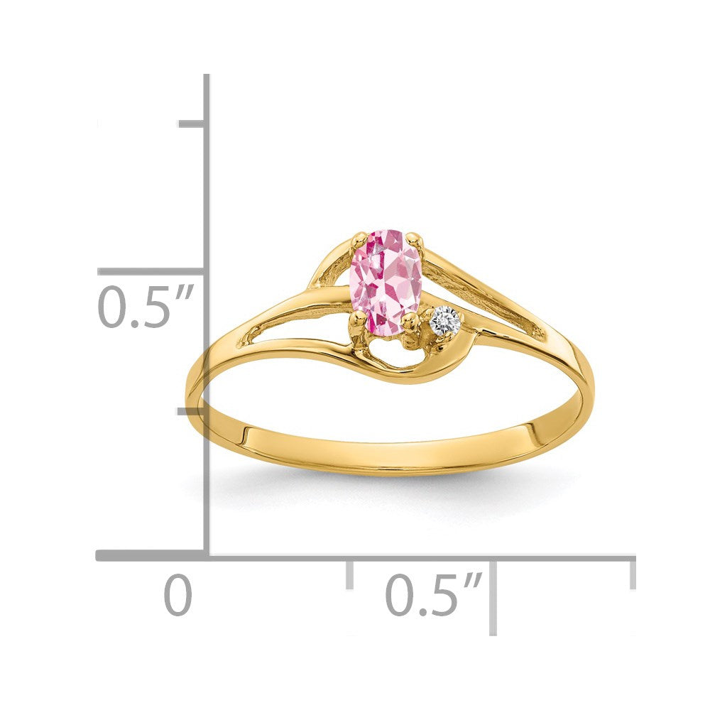 14k 5x Oval Pink Tourmaline AAA Diamond ring