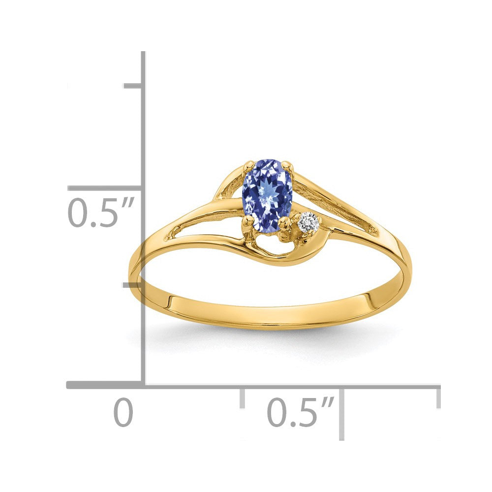 14k 5x Oval Tanzanite AA Diamond ring