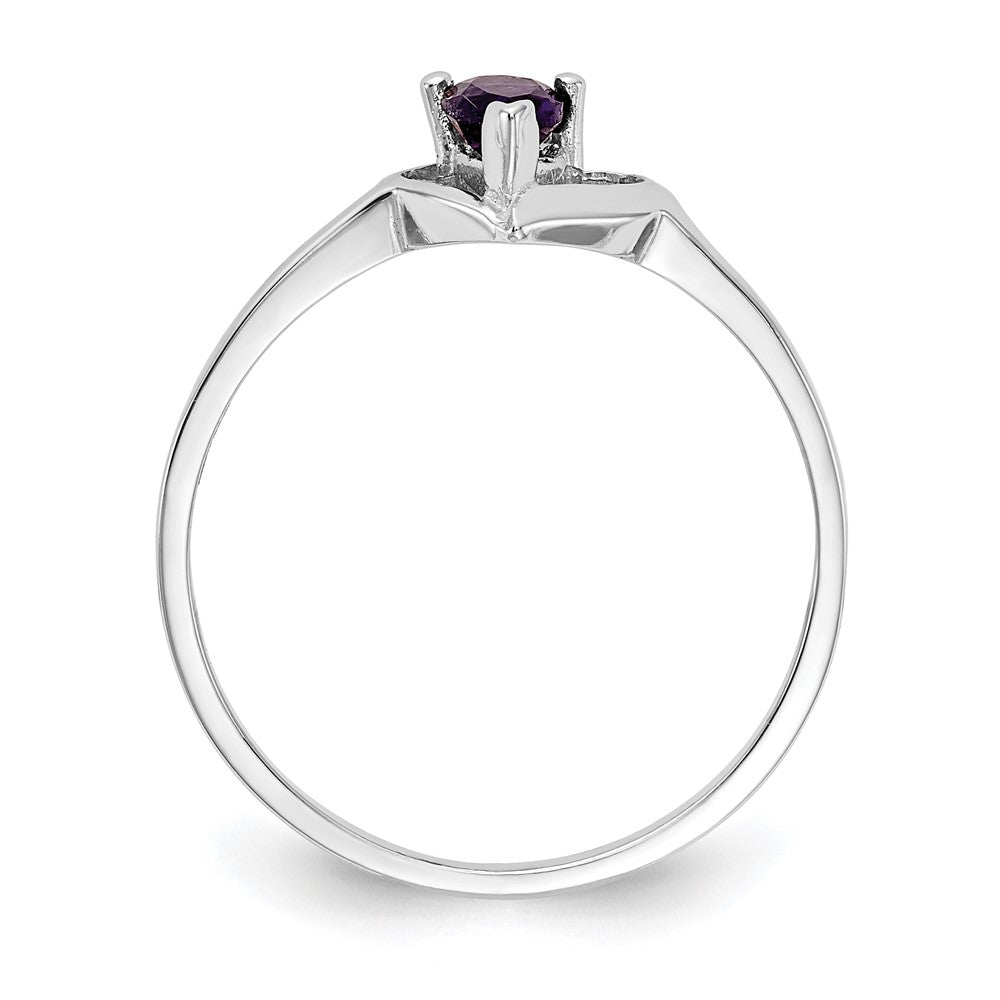 14k White Gold 5x Pear Amethyst A Diamond ring