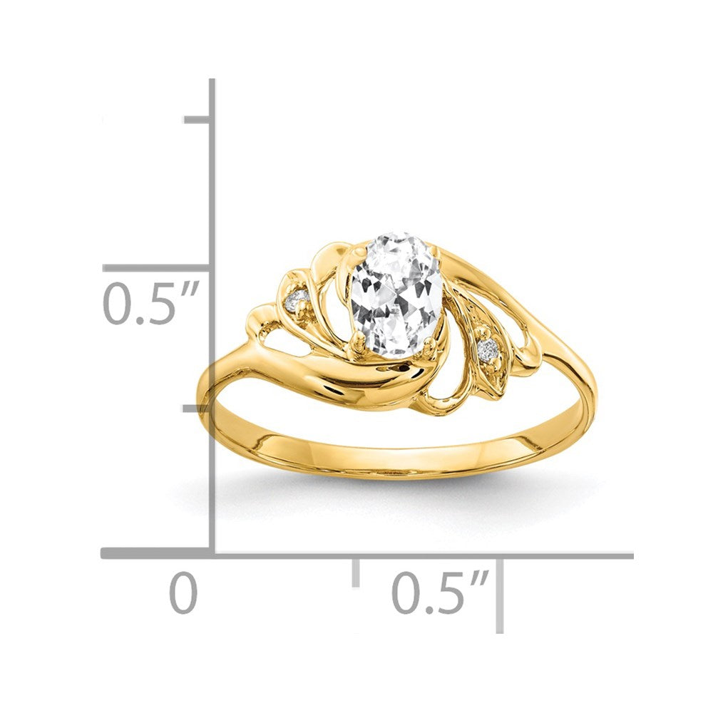 14k 6x Oval Cubic Zirconia A Diamond ring