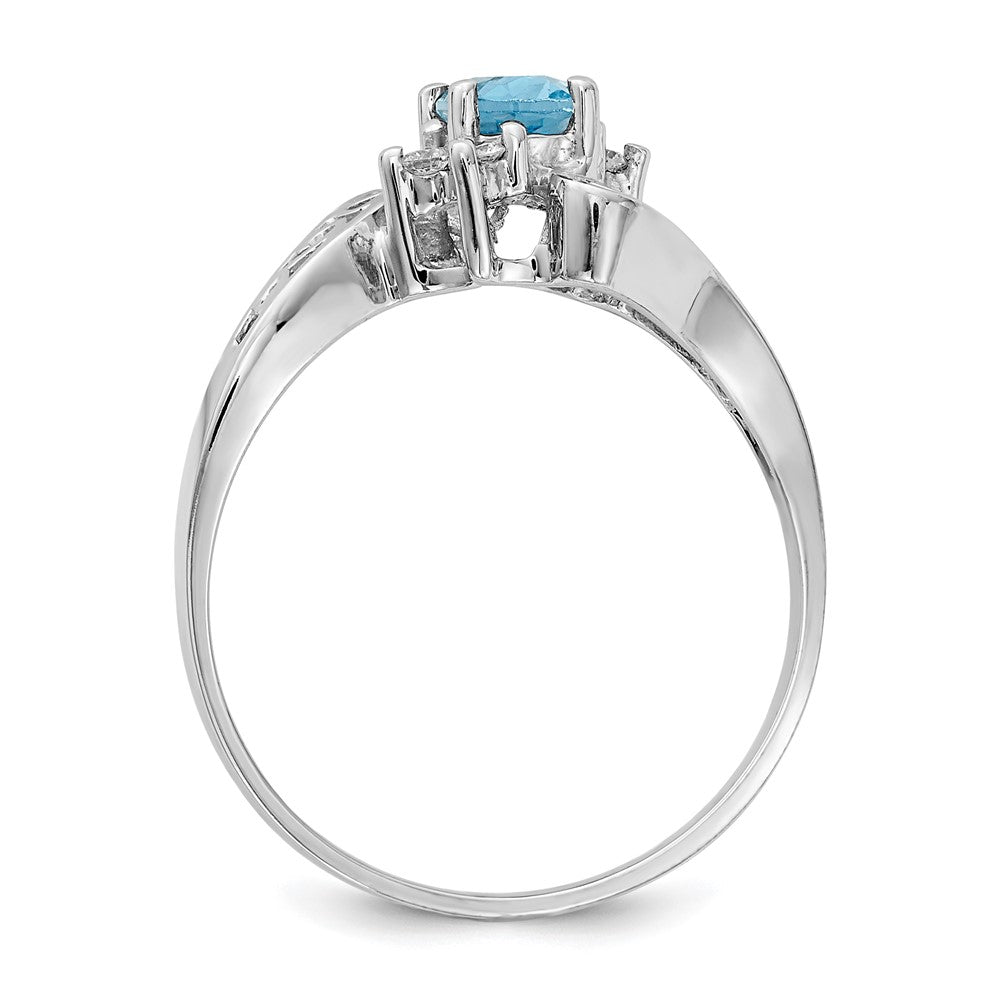 14k White Gold Polished Holds 4- Round and 1-6x4 Oval Gemstone Filigree Ring Mounting