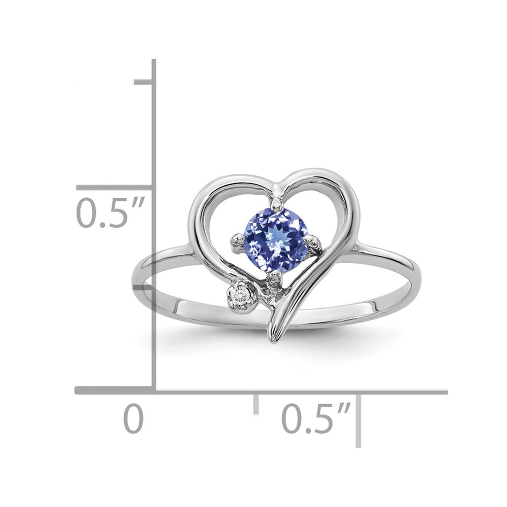 14k White Gold Tanzanite A Diamond ring