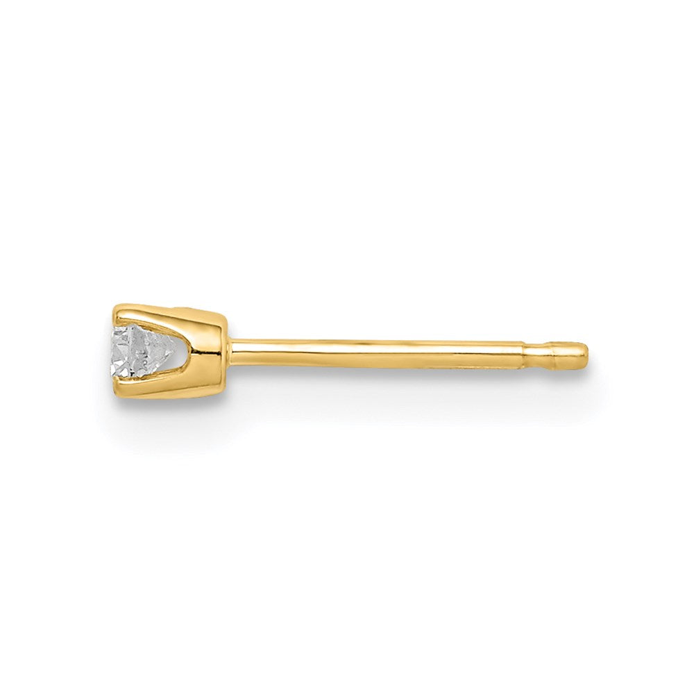 14k 1/20 carat Single Stud AA Diamond Earring