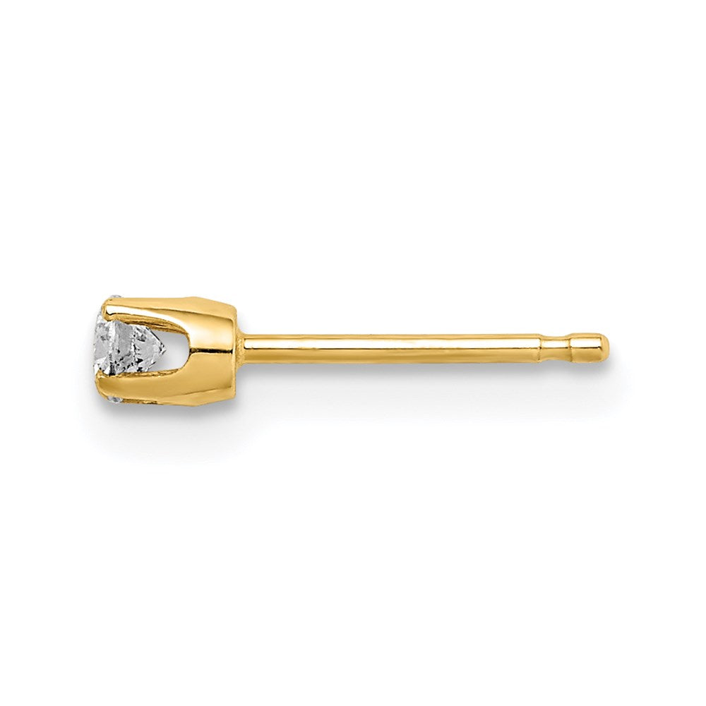 14k 1/15 carat Single Stud AA Diamond Earring