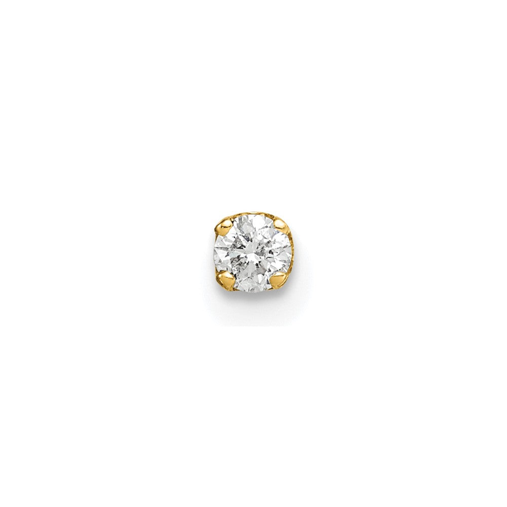14k 1/15 carat Single Stud AA Diamond Earring