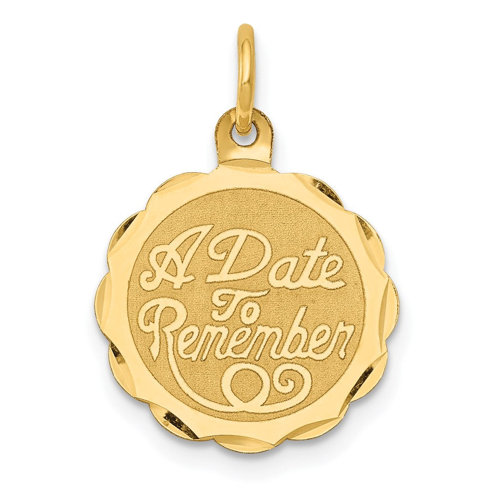 14K A DATE TO REMEMBER Engravable Disc Charm
