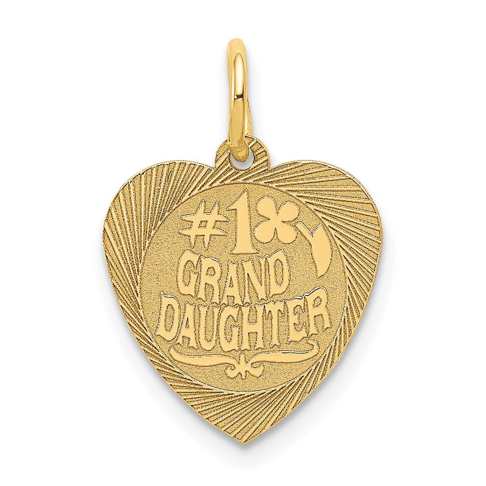 14k #1 GRANDDAUGHTER Engravable Heart Charm