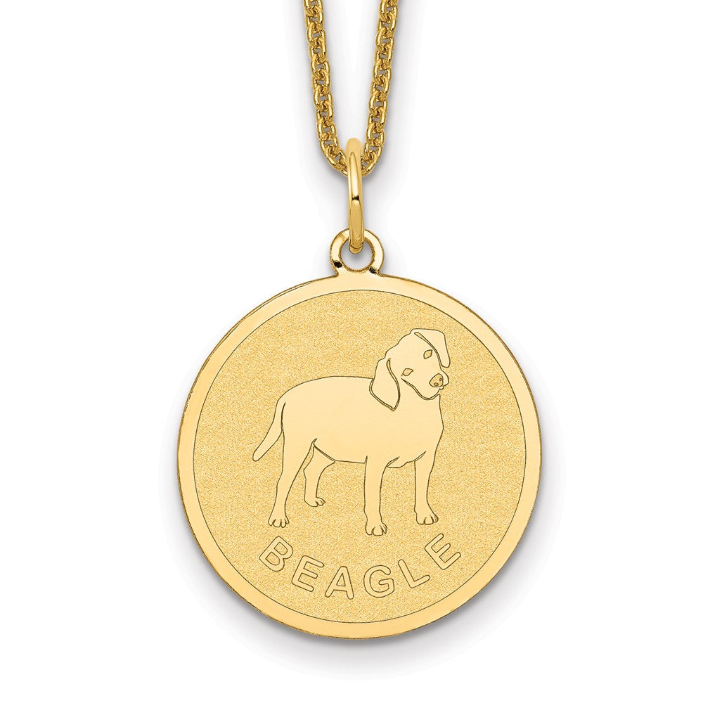 14k Beagle Disc Necklace