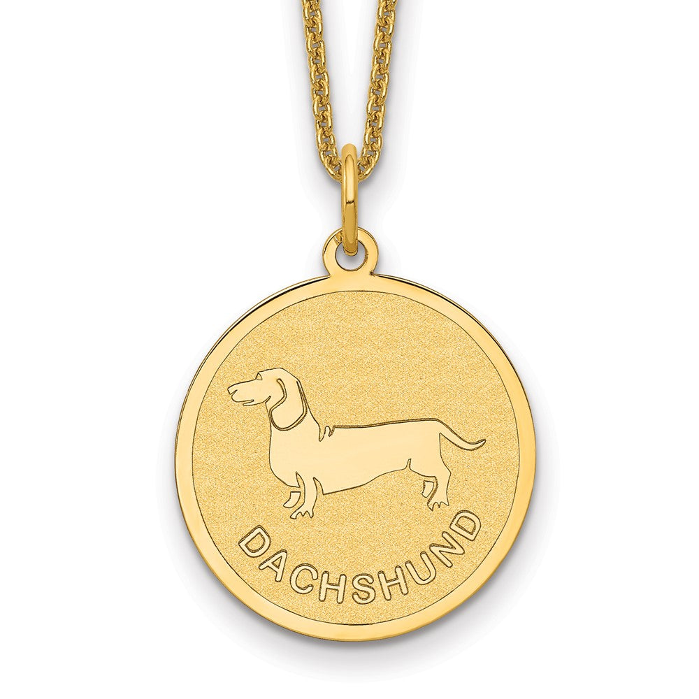 14k Dachshund Disc Necklace