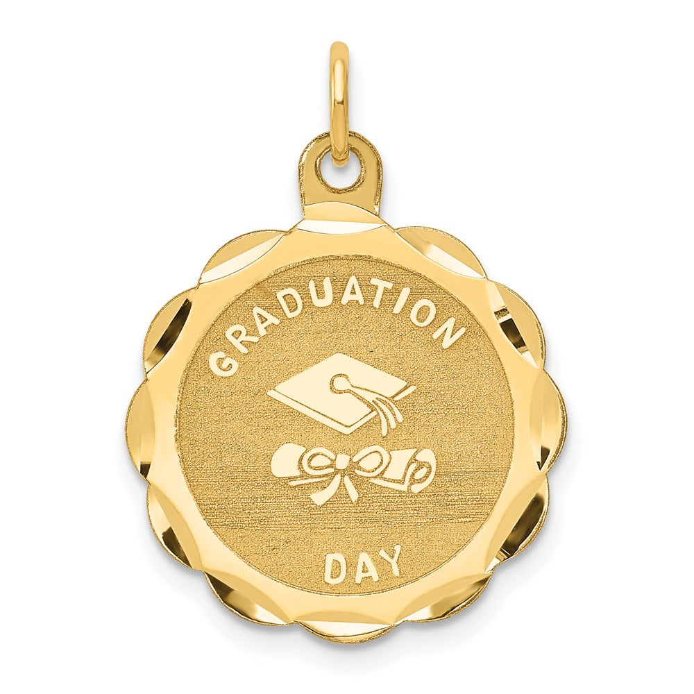 14k GRADUATION DAY with Cap Engravable Disc Charm