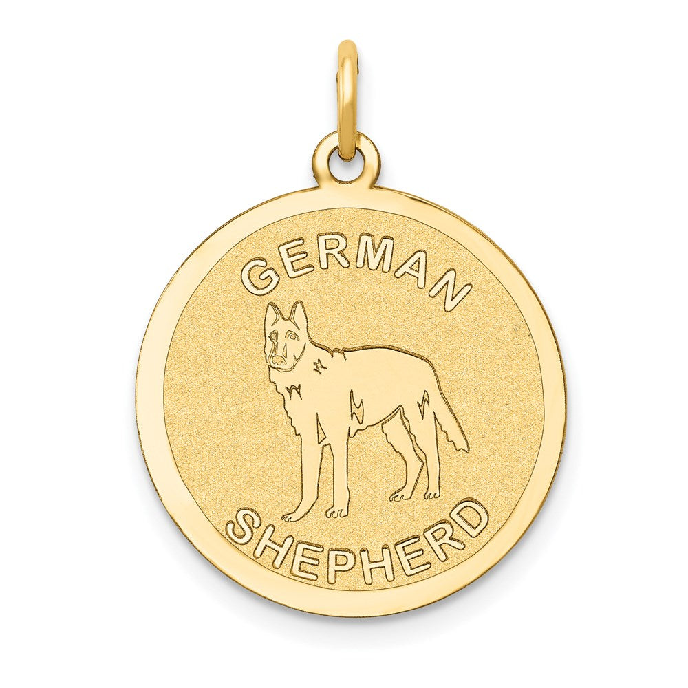 14k GERMAN SHEPHERD Engravable Disc Dog Charm