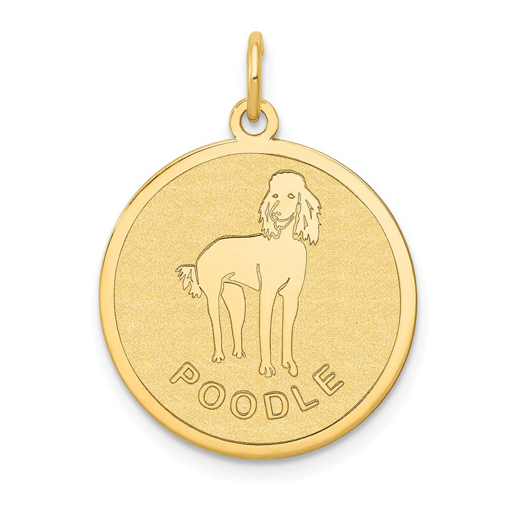 14k POODLE Engravable Disc Dog Charm