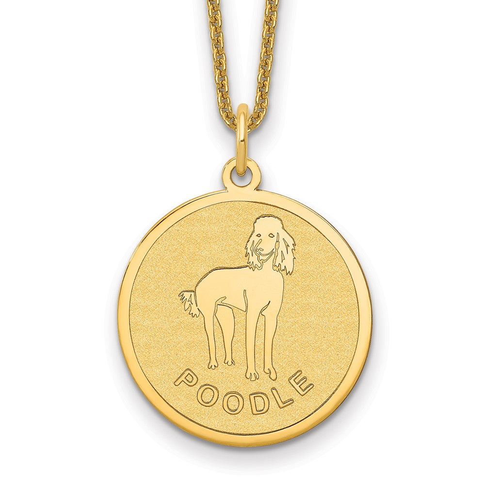 14k Poodle Disc Necklace