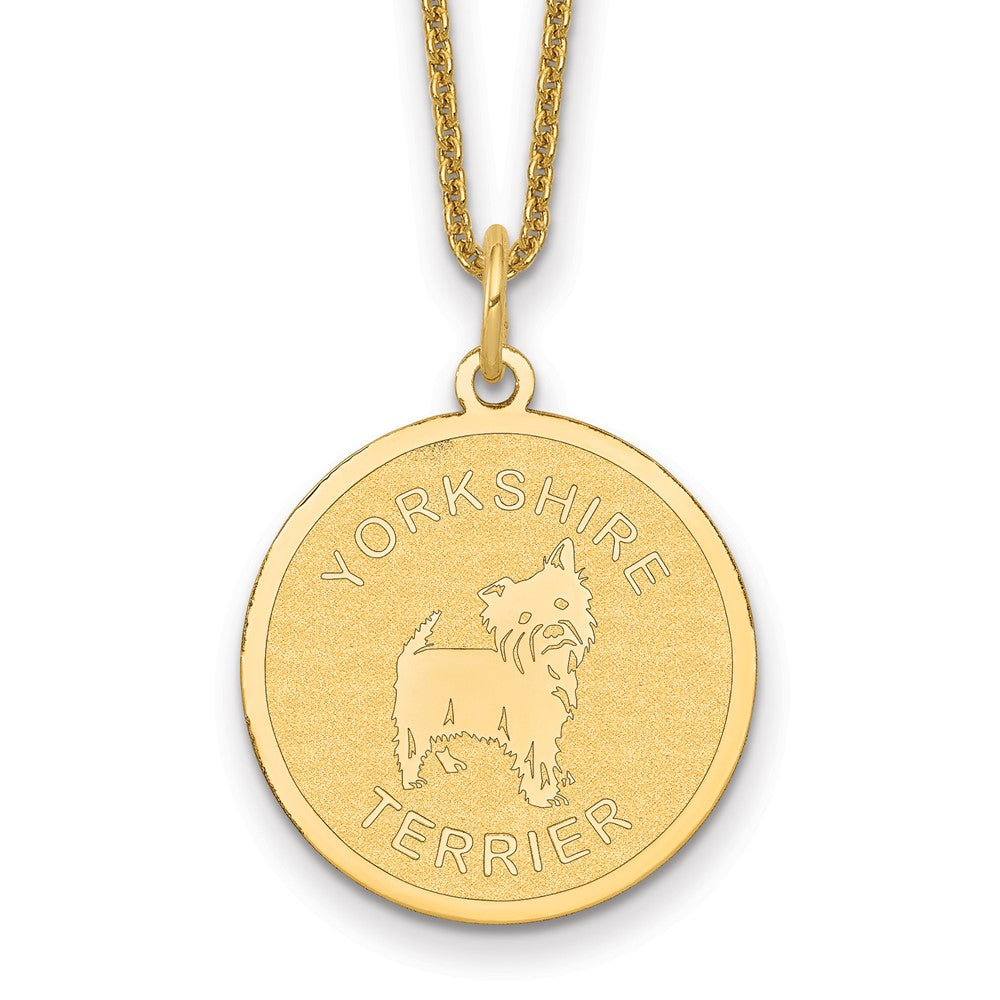 14k Yorkshire Terrier Disc Necklace