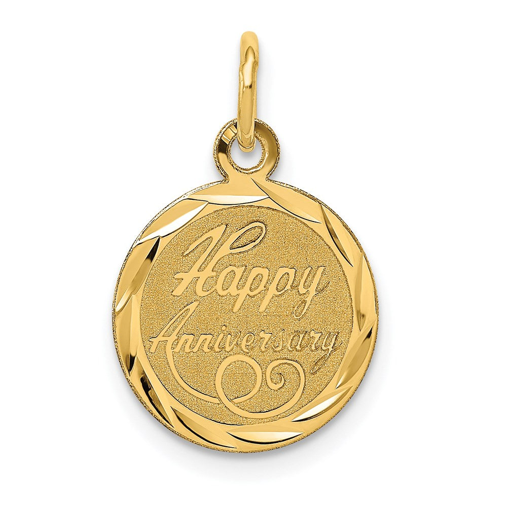 14K HAPPY ANNIVERSARY Engravable Disc Charm