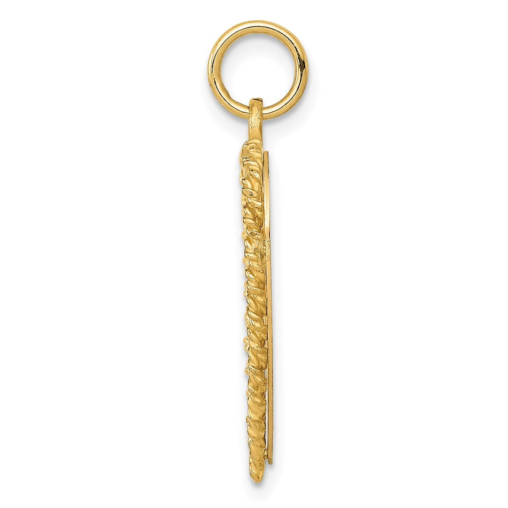 14K 10th ANNIVERSARY Engravable Rope-Edge Heart Charm