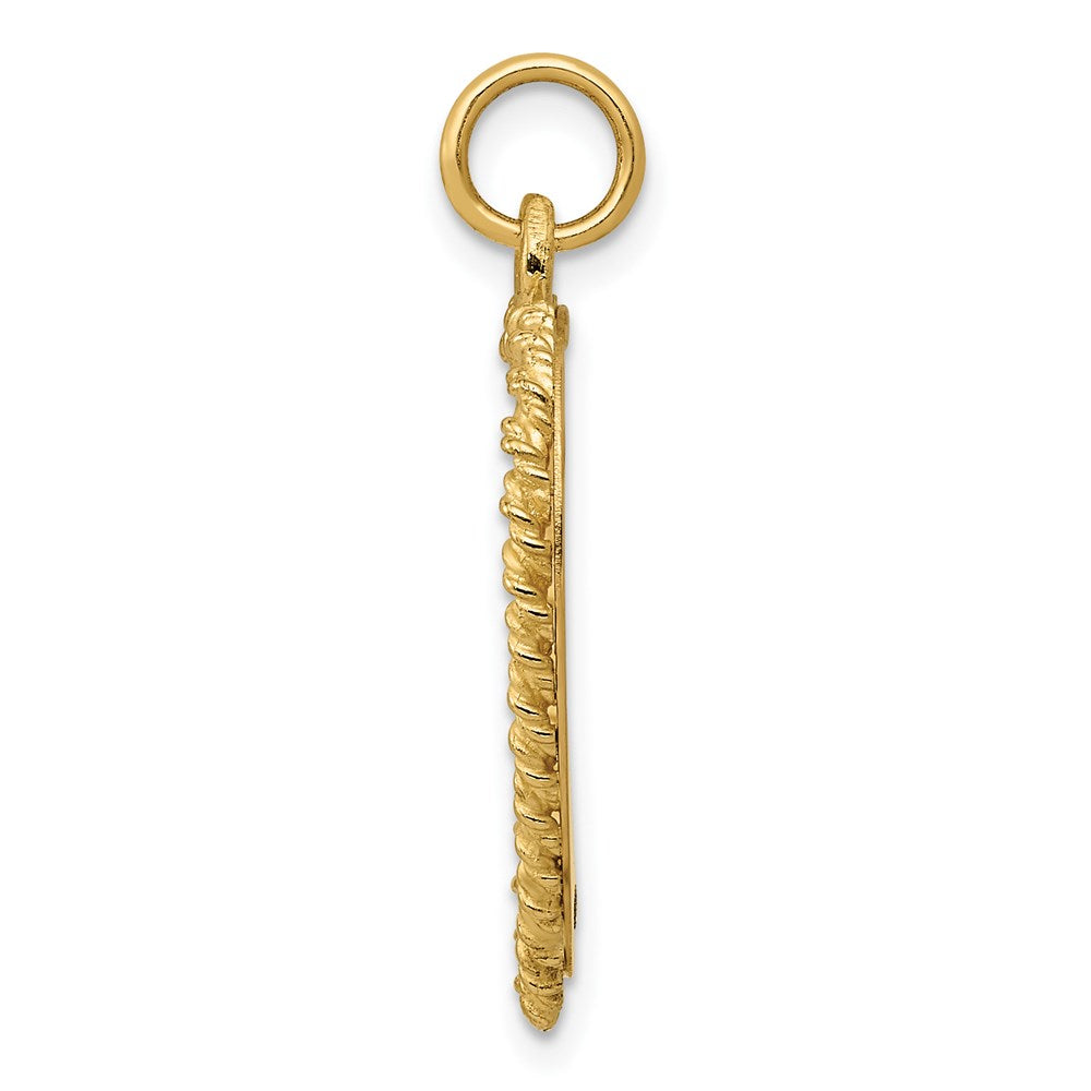 14K 20th ANNIVERSARY Engravable Rope-Edge Heart Charm