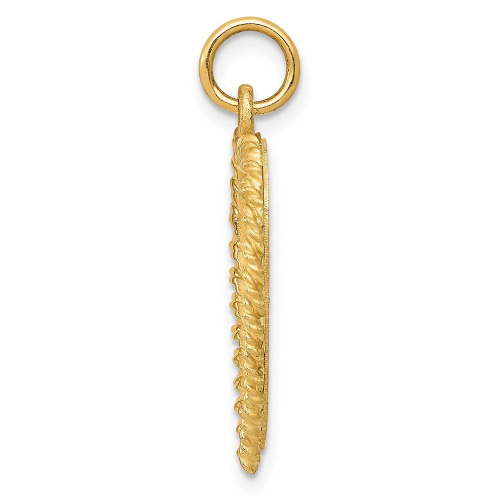 14K 50th ANNIVERSARY Engravable Rope-Edge Heart Charm