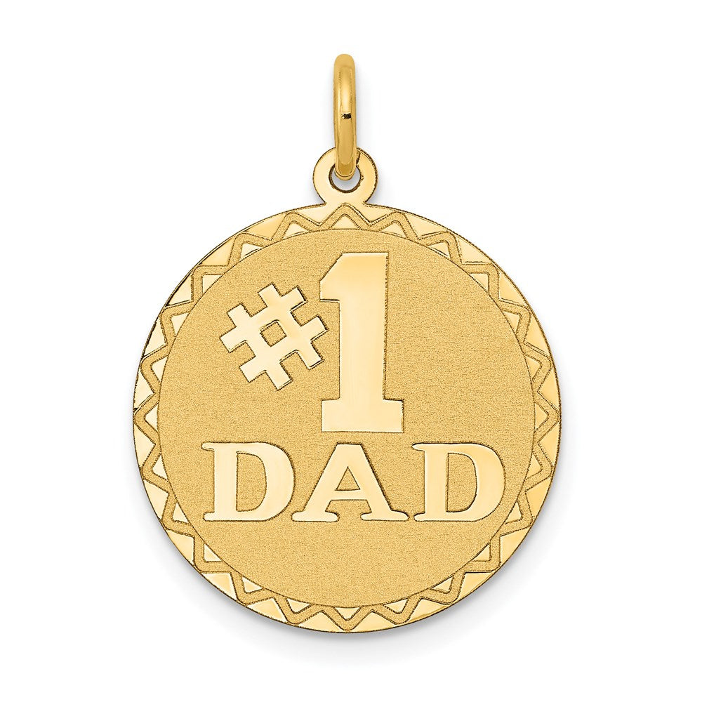 14K #1 DAD Engravable Disc Charm