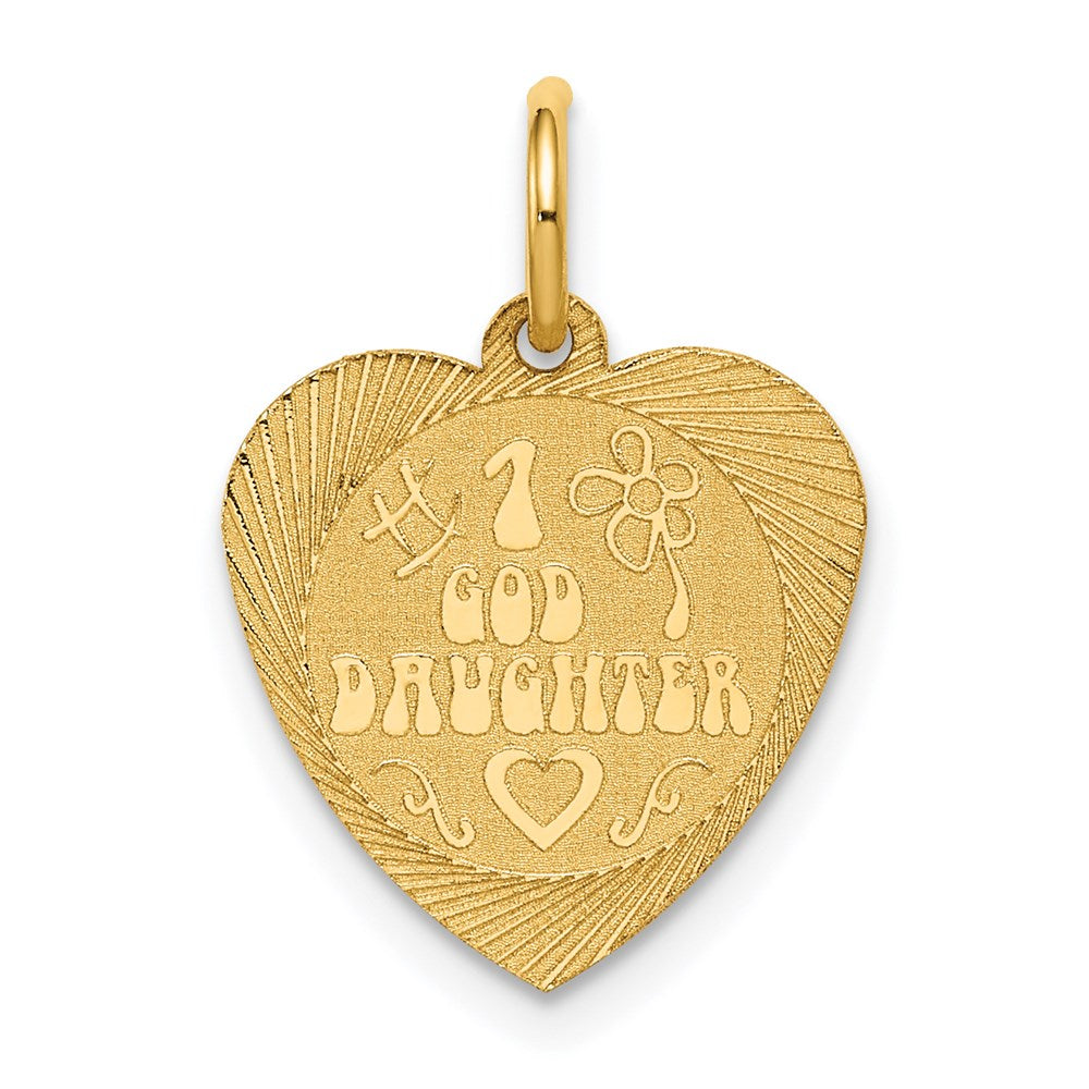 14k #1 GODDAUGHTER Engravable Heart Disc Charm