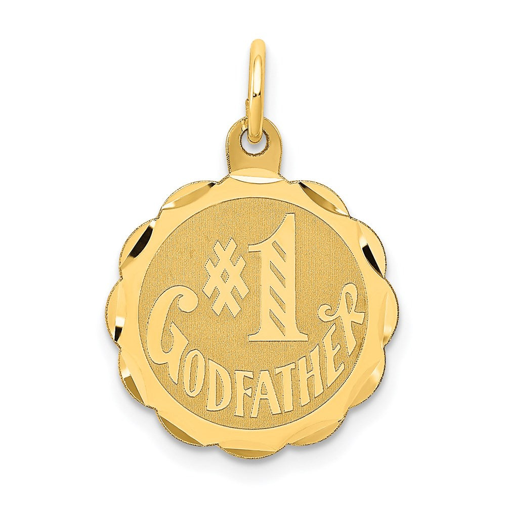 14K #1 GODFATHER Engravable Disc Charm