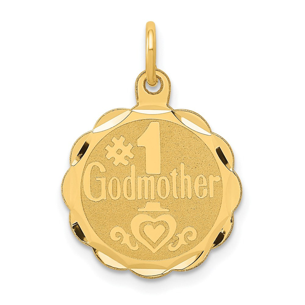 14K #1 GODMOTHER Engravable Disc Charm