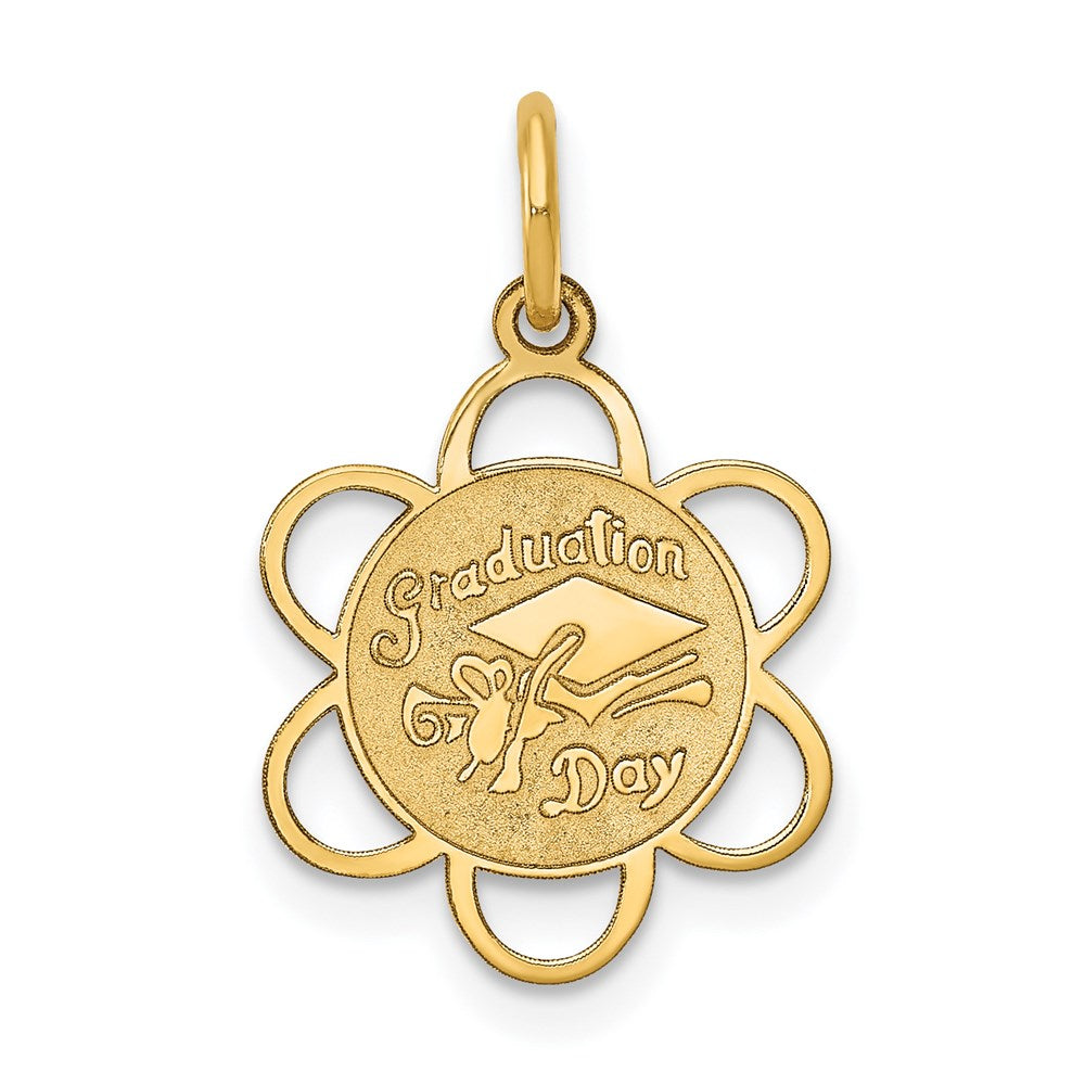 14k GRADUATION DAY Scalloped Edge Charm
