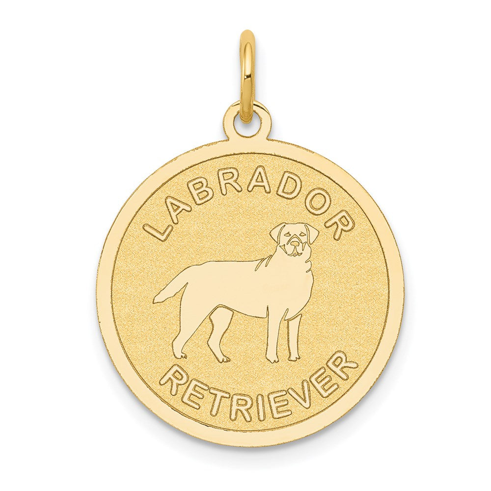 14k LABRADOR RETRIEVER Engravable Disc Dog Charm