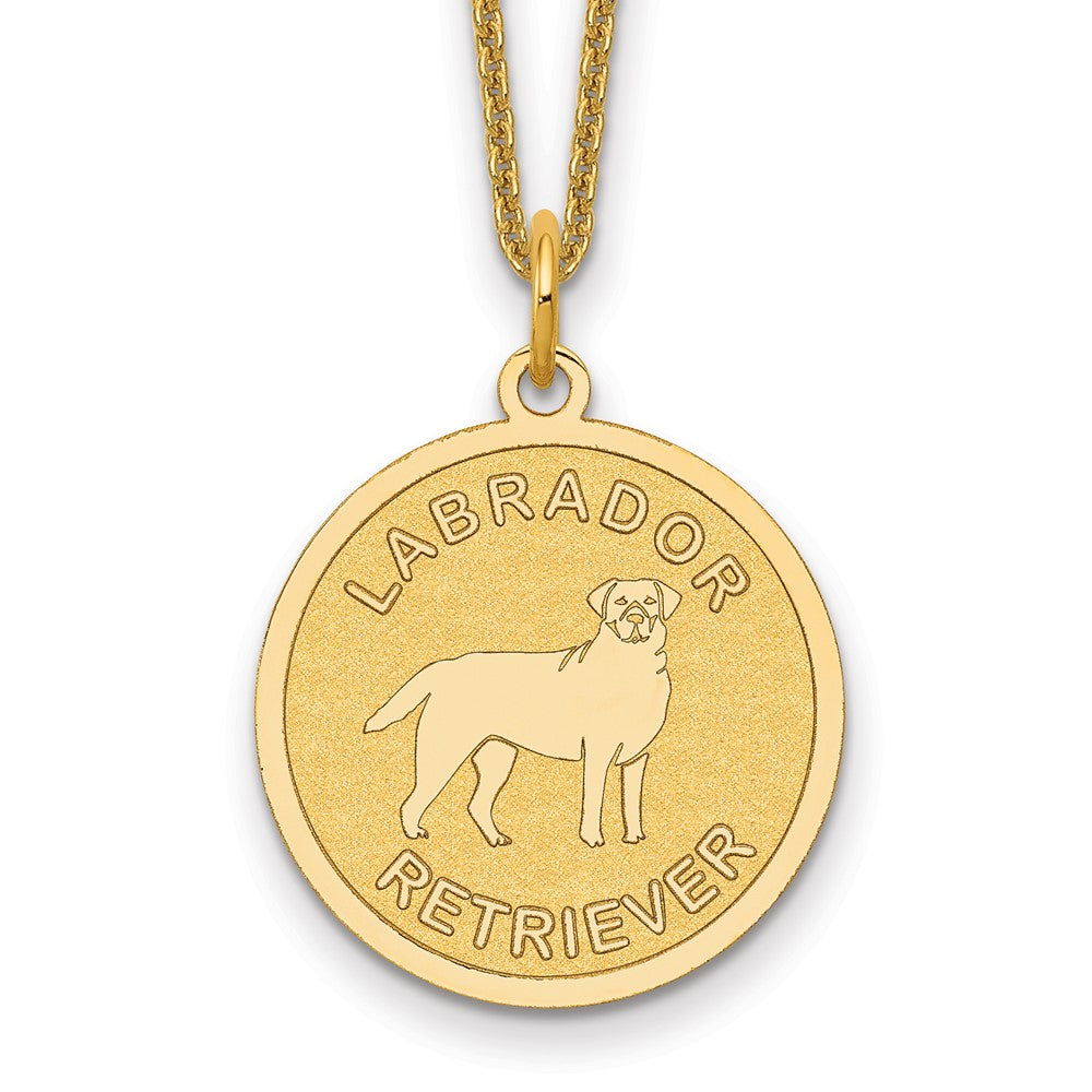 14k Labrador Retriever Disc Necklace