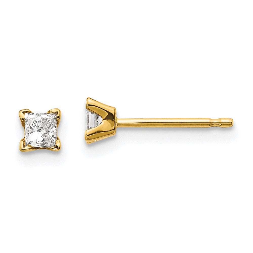 14k VS Quality Complete Princess-cut Diamond Earrings