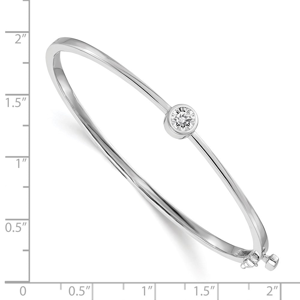 14k White Gold Complete 1/2 carat VS Diamond Hinged Oval Bangle Bracelet