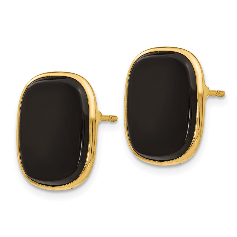 14k 17x Black Onyx Post Earrings