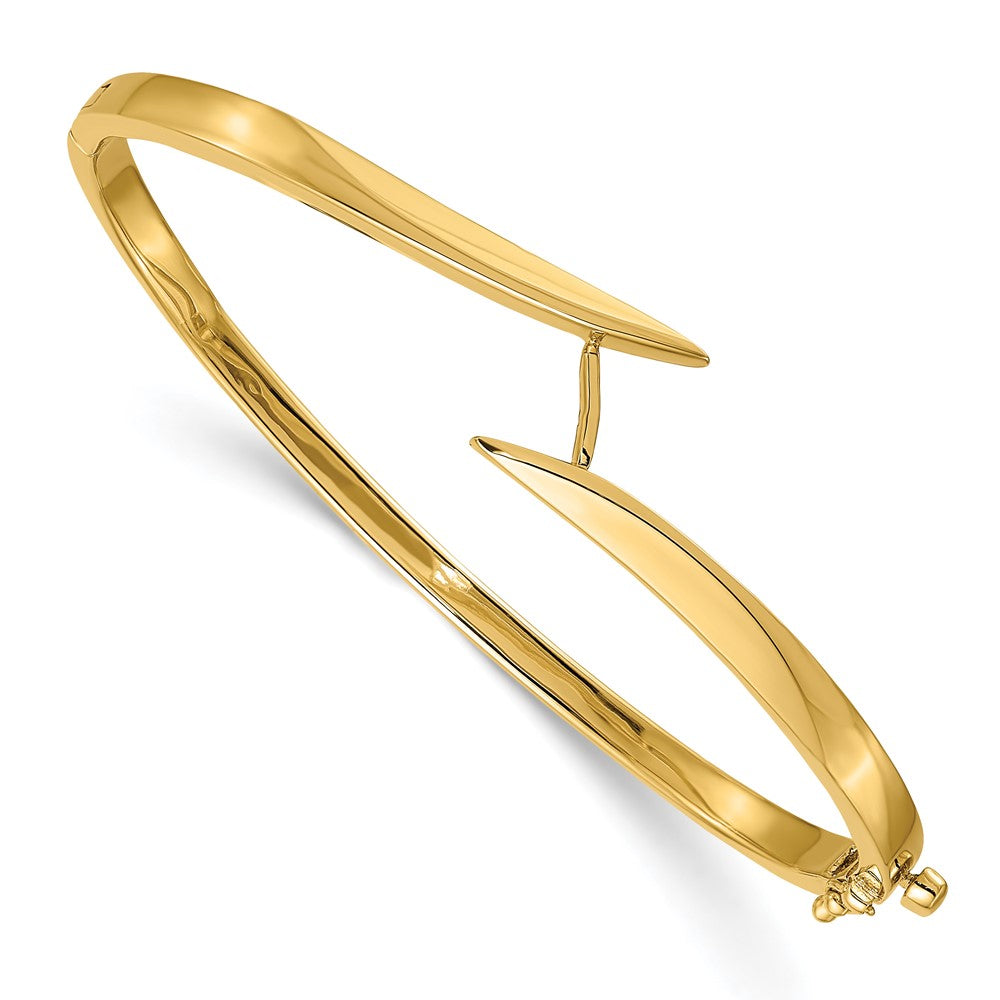 14k Two-tone A Diamond Hinged Bangle