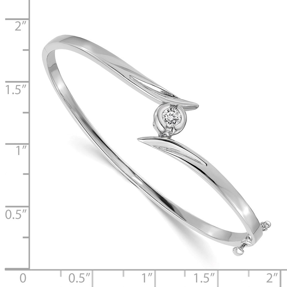 14k White Gold AA Hinged Bangle