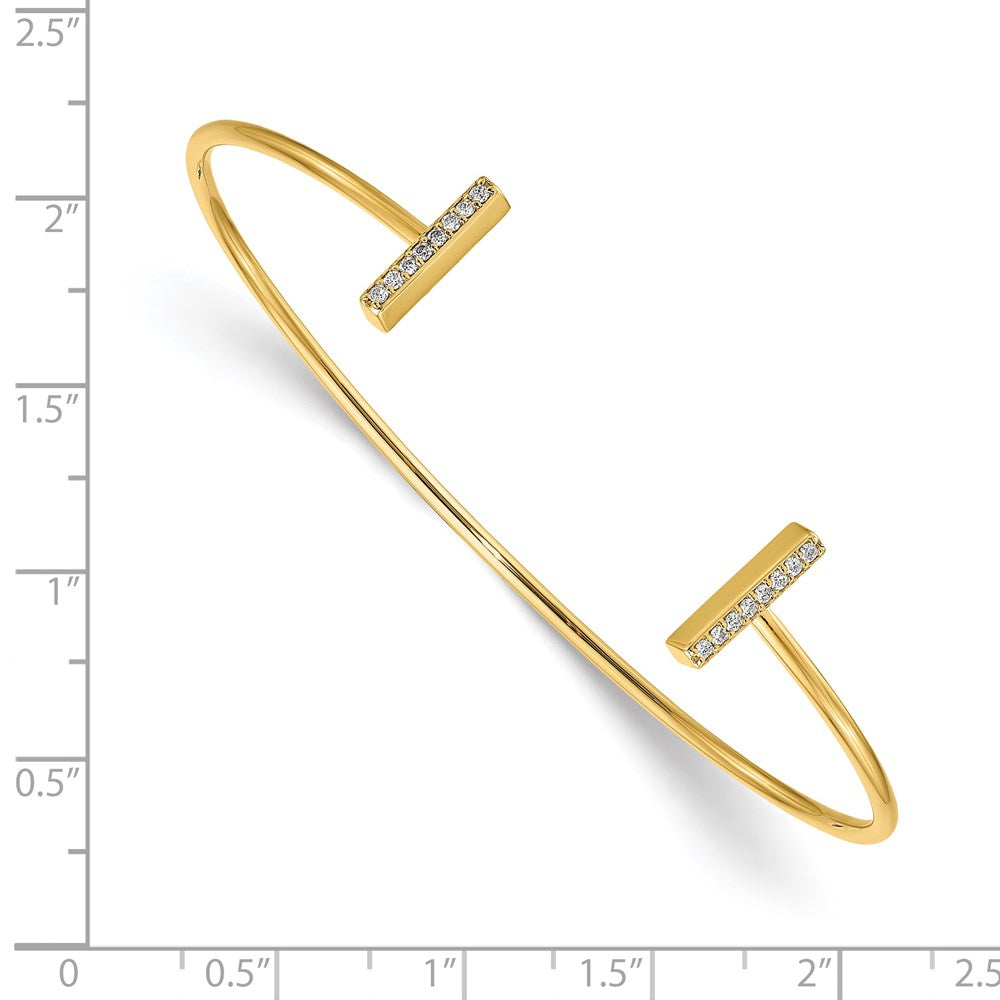 14k A Diamond Bar Bangle