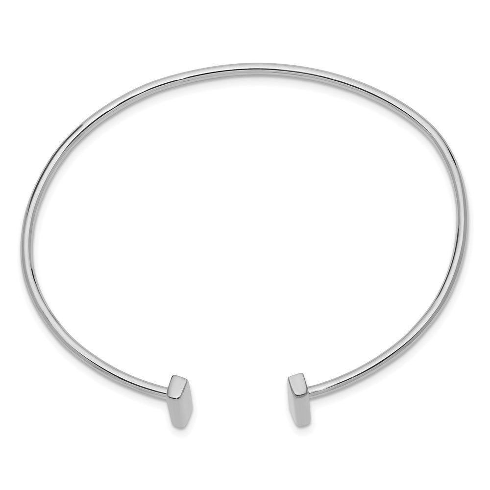 14k White Gold Flexible Bar Bangle