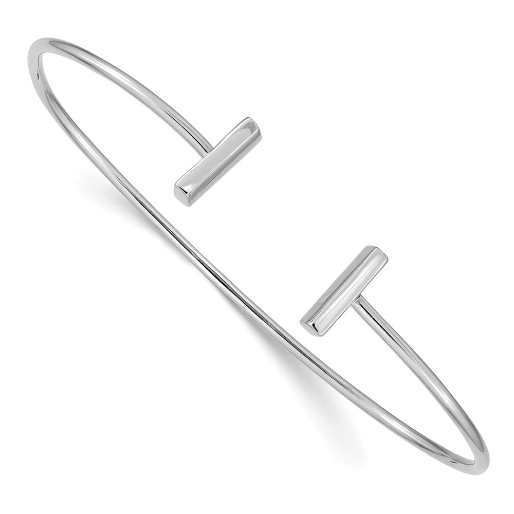 14k White Gold Flexible Bar Bangle