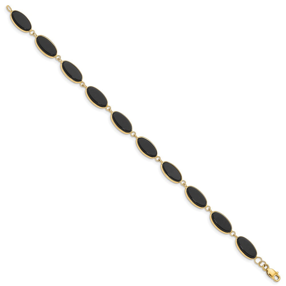 14k Polished 12x Onyx Bracelet