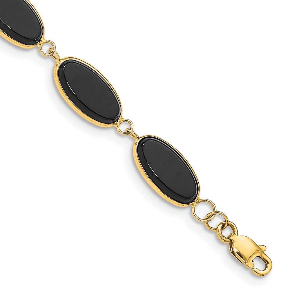 14k Polished 12x Onyx Bracelet