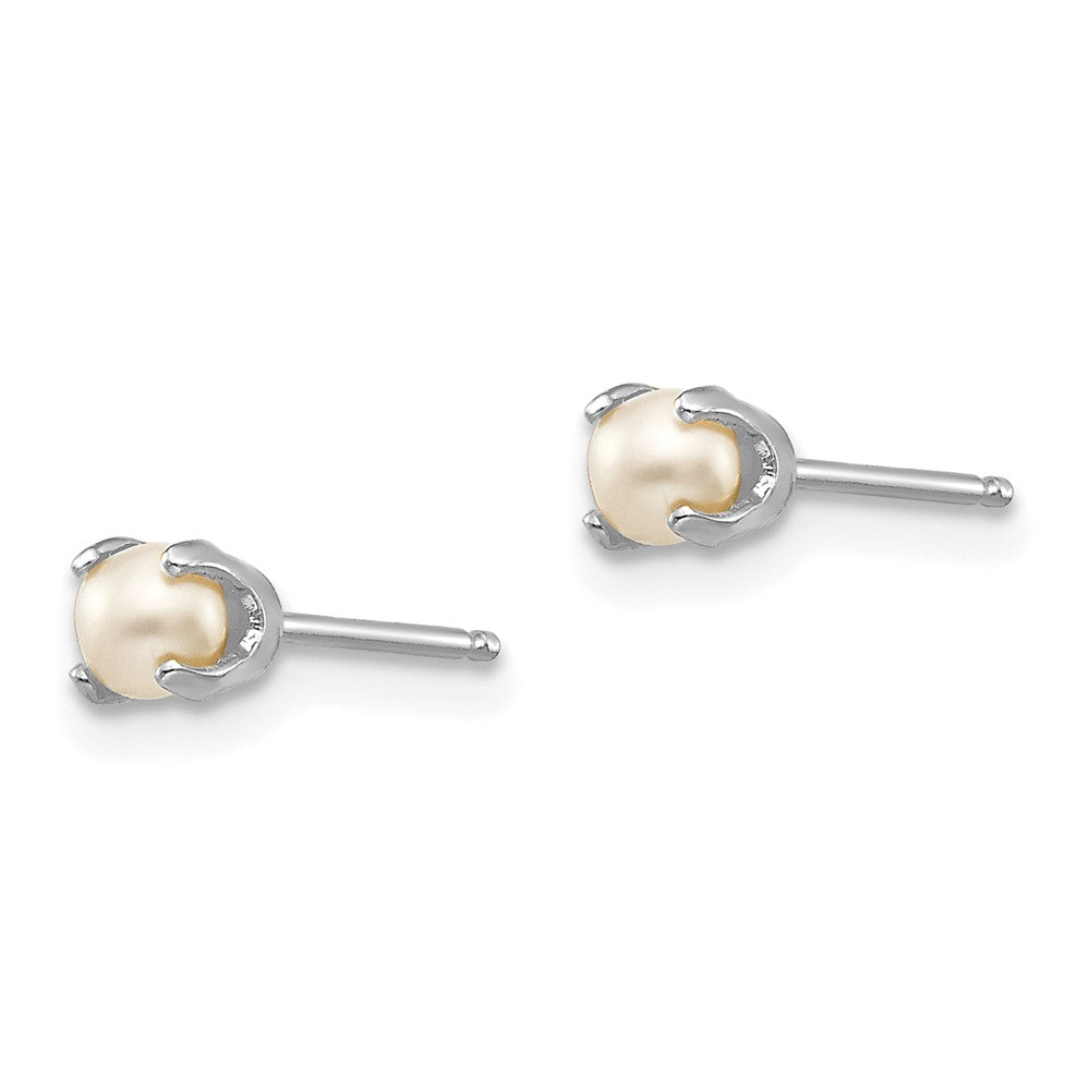 14k White Gold June/Freshwater Cultured Pearl Stud Earrings