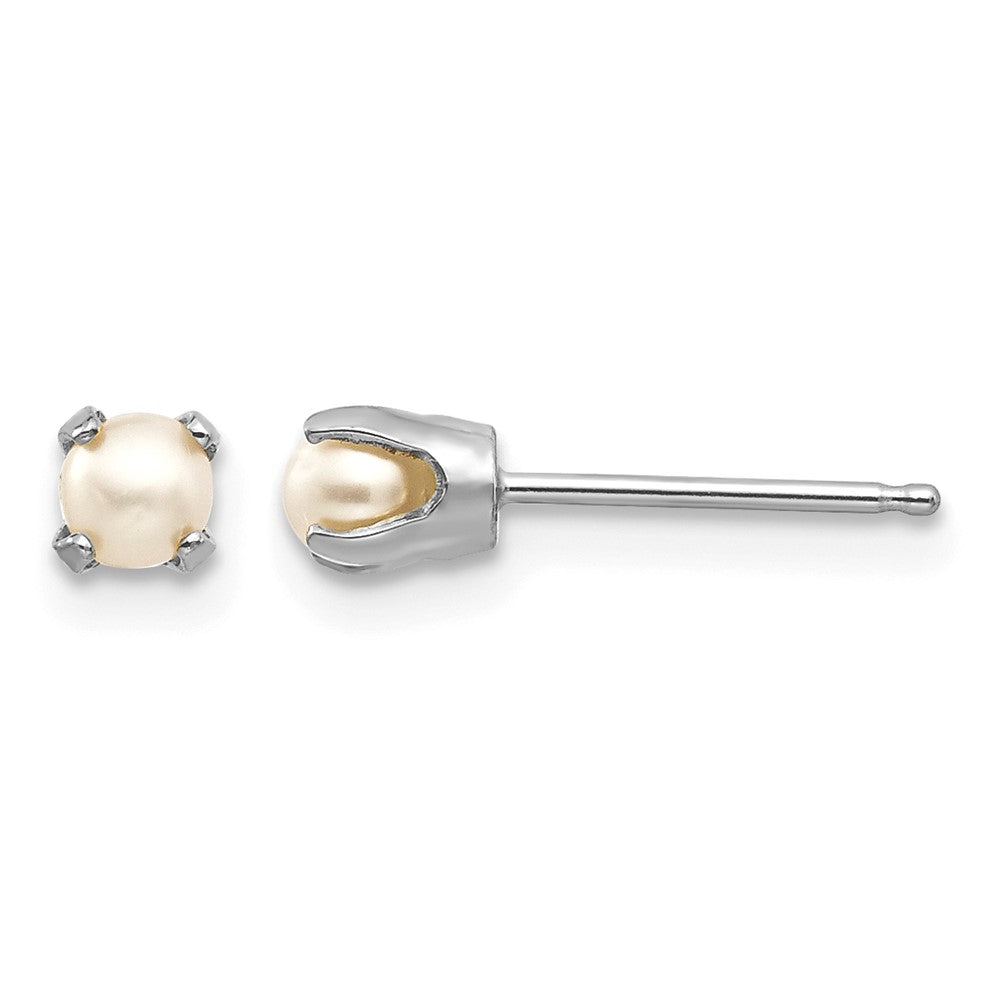 14k White Gold June/Freshwater Cultured Pearl Stud Earrings
