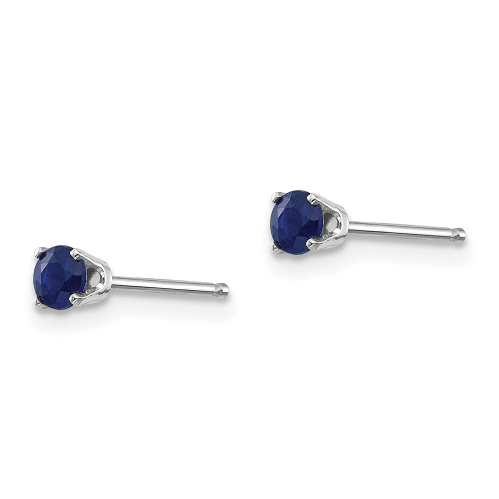 14k White Gold Sapphire Stud Earrings