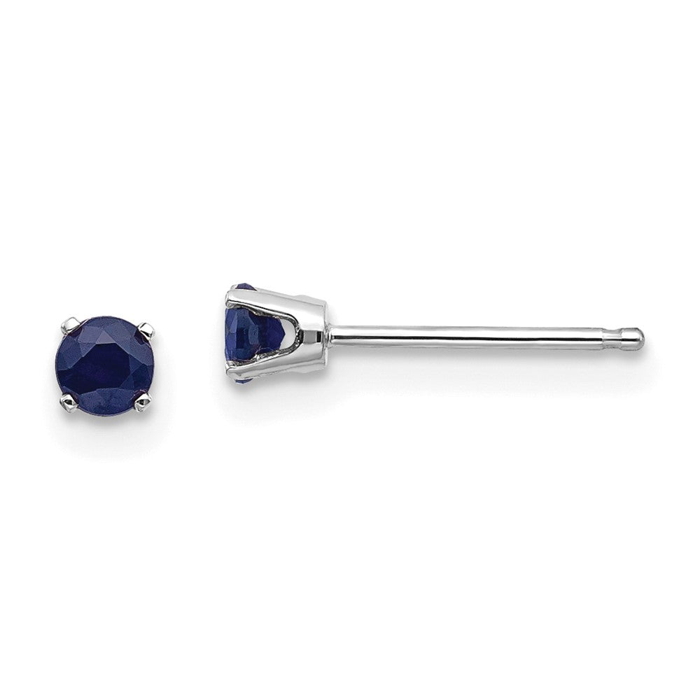 14k White Gold Sapphire Stud Earrings