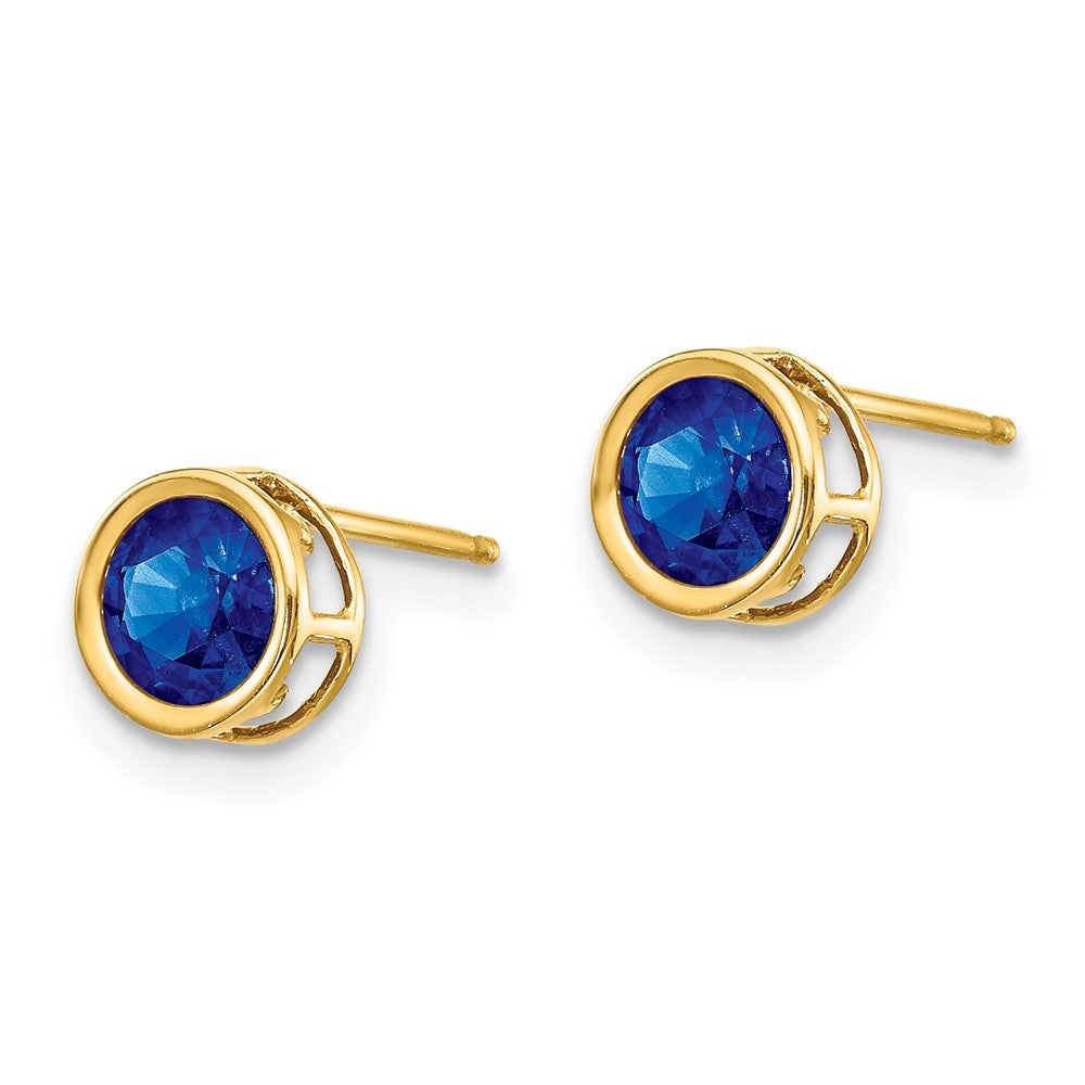 14k Bezel Sapphire Stud Earrings
