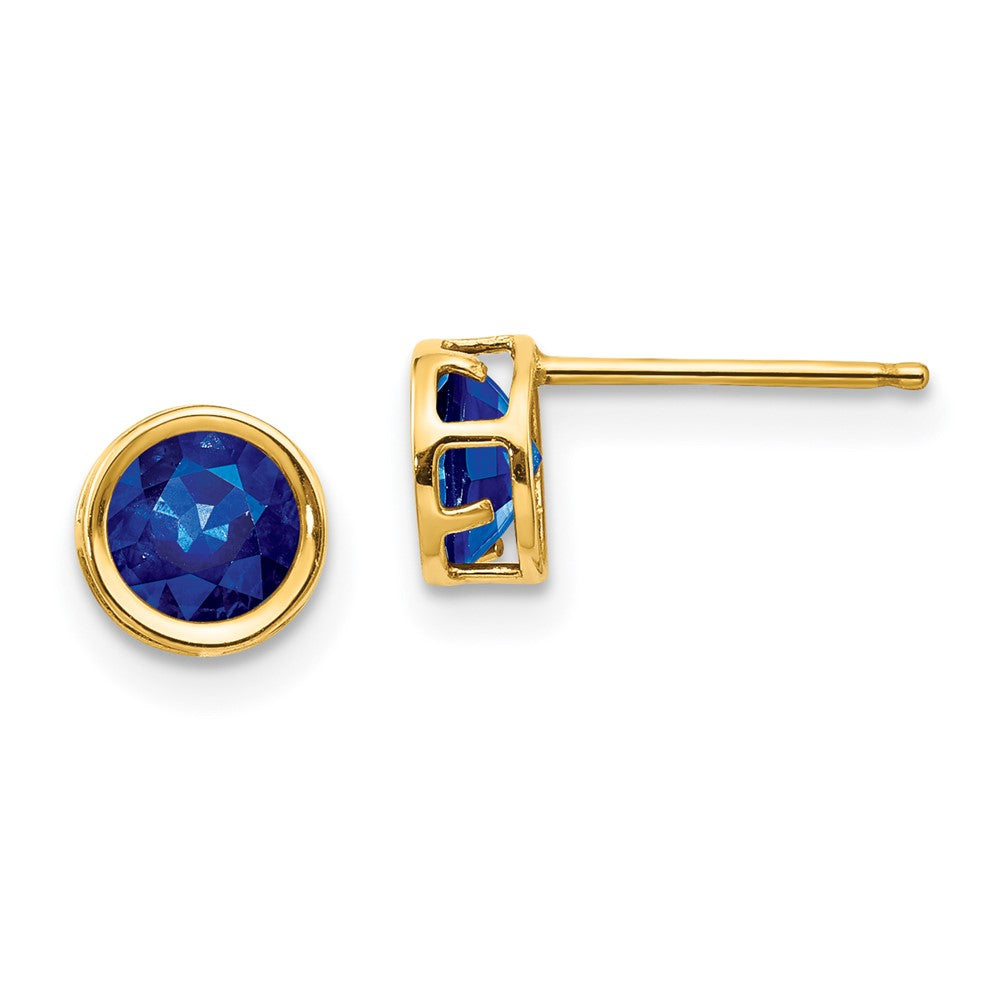14k Bezel Sapphire Stud Earrings